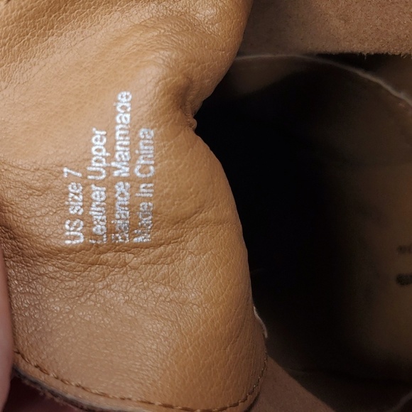 Sbicca Boots Stacked Heels Leather Suede Lace Up Chestnut Brown Womens 7 - Picture 8 of 10